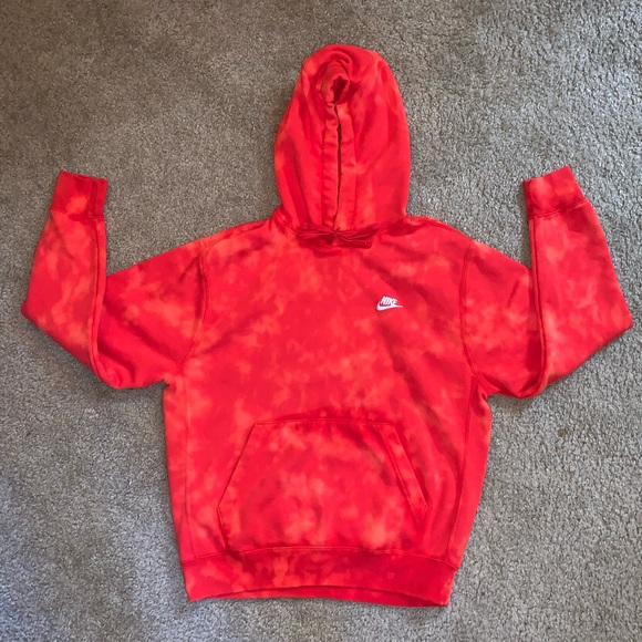red bleached hoodie
